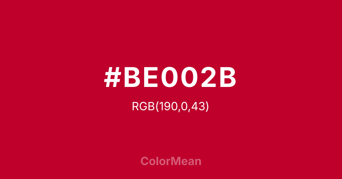 #BE002B color swatch