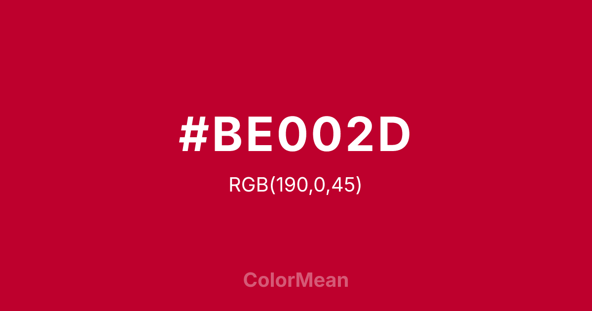 #BE002D color swatch