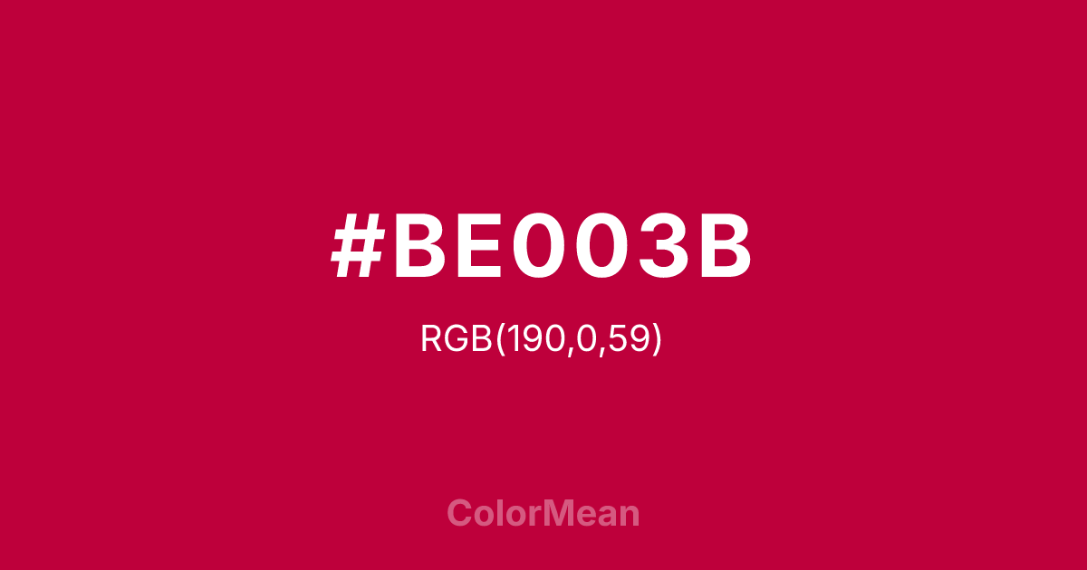 #BE003B color swatch
