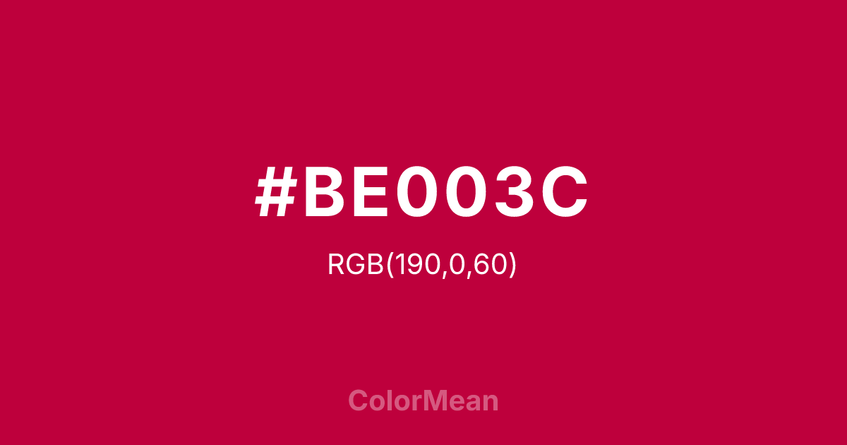 #BE003C color swatch