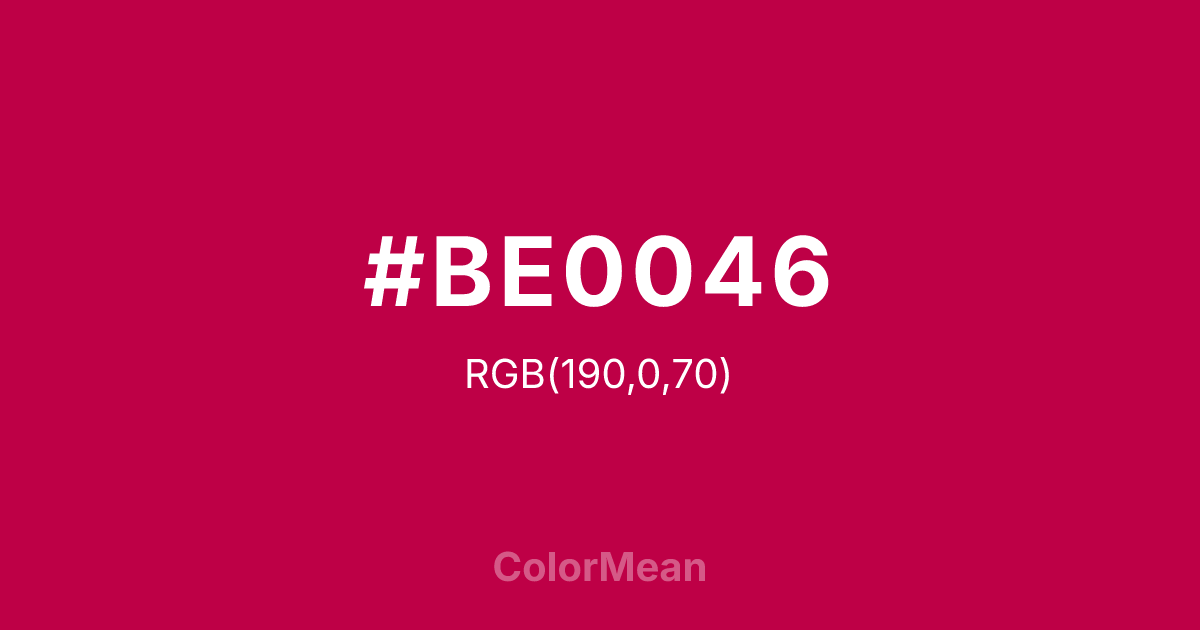 #BE0046 color swatch