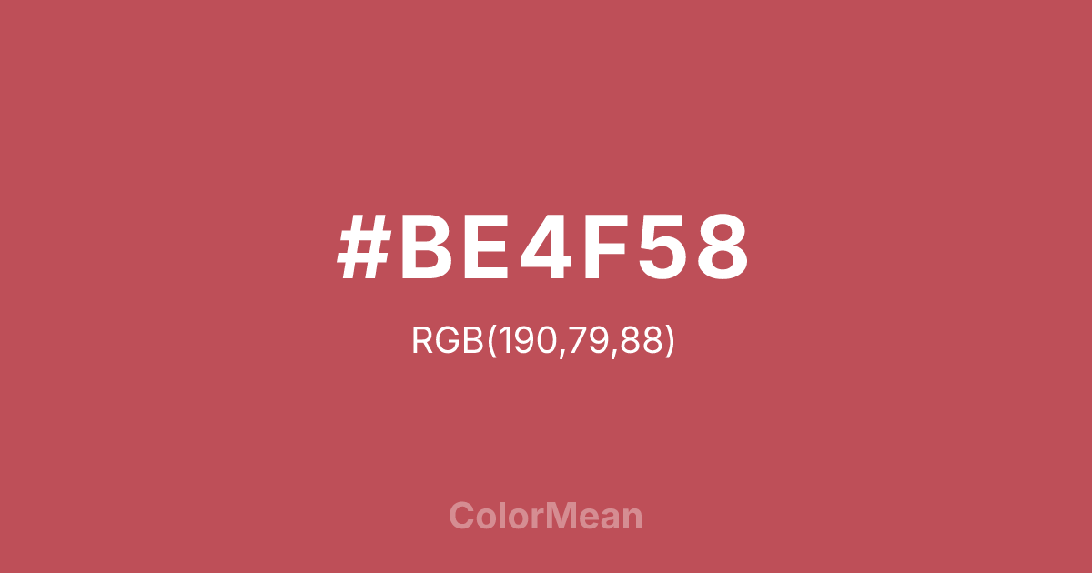#BE4F58 color swatch