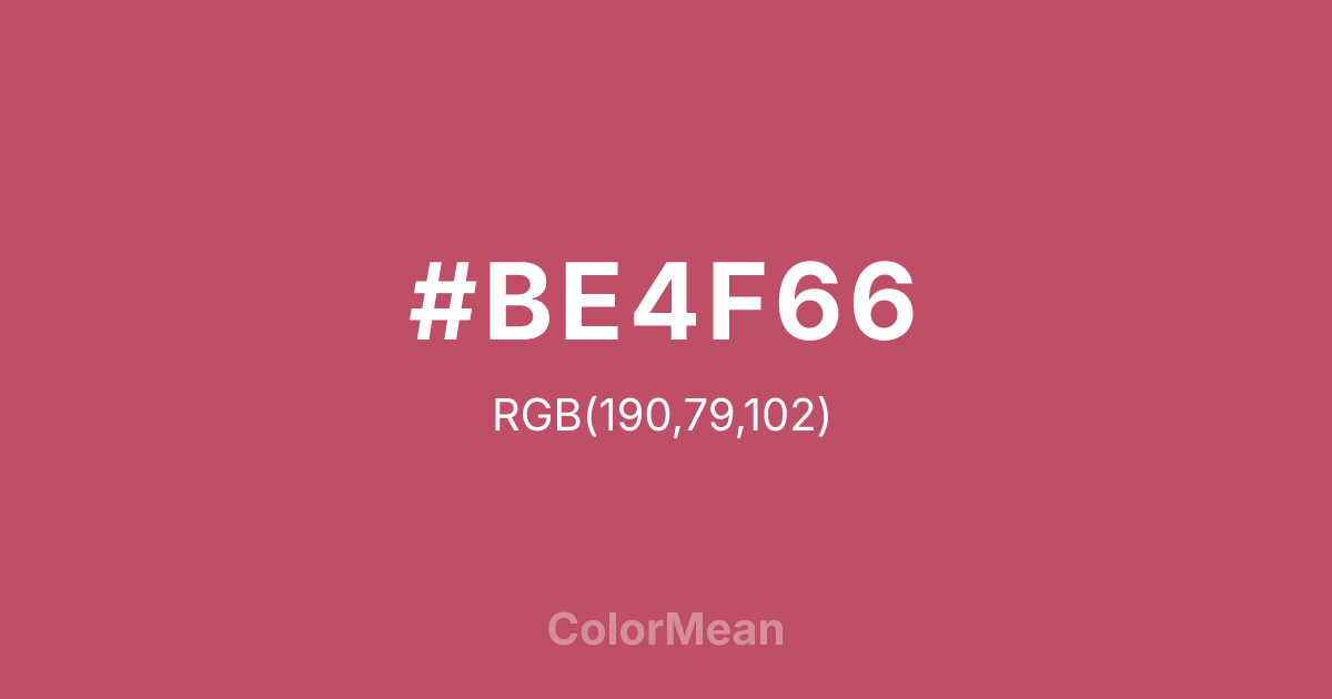 #BE4F66 color swatch