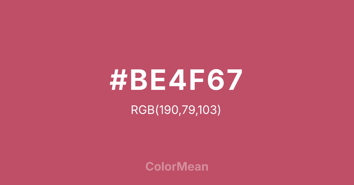 #BE4F67 color swatch