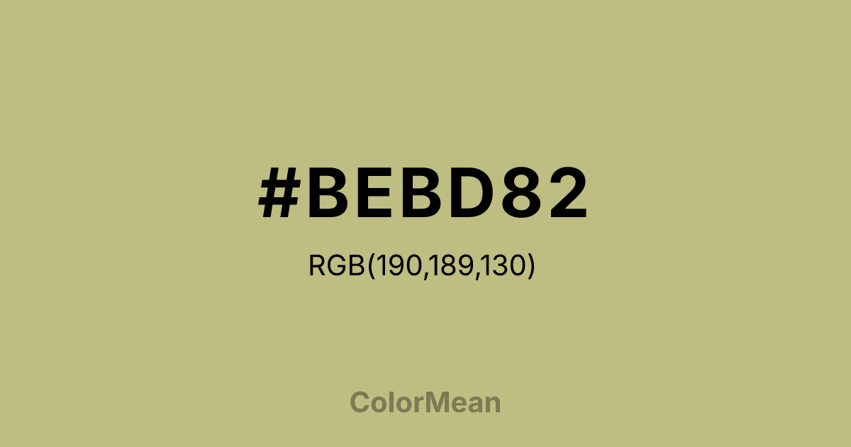 #BEBD82 color swatch