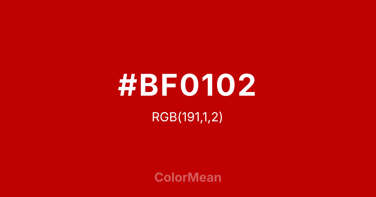 #BF0102 color swatch