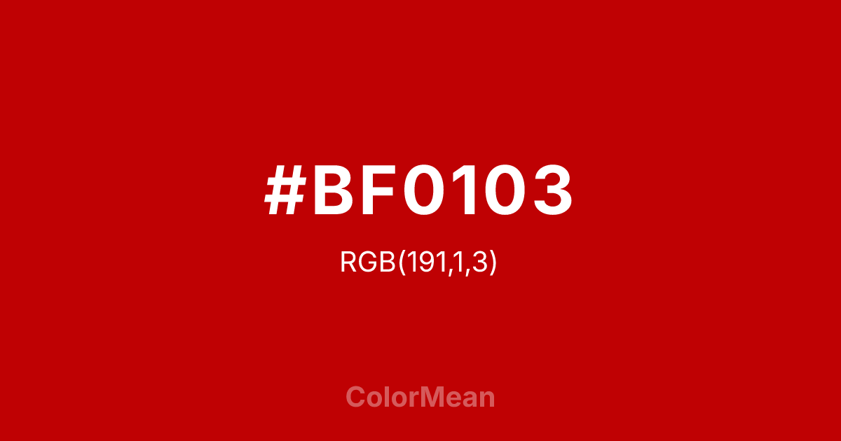 #BF0103 color swatch