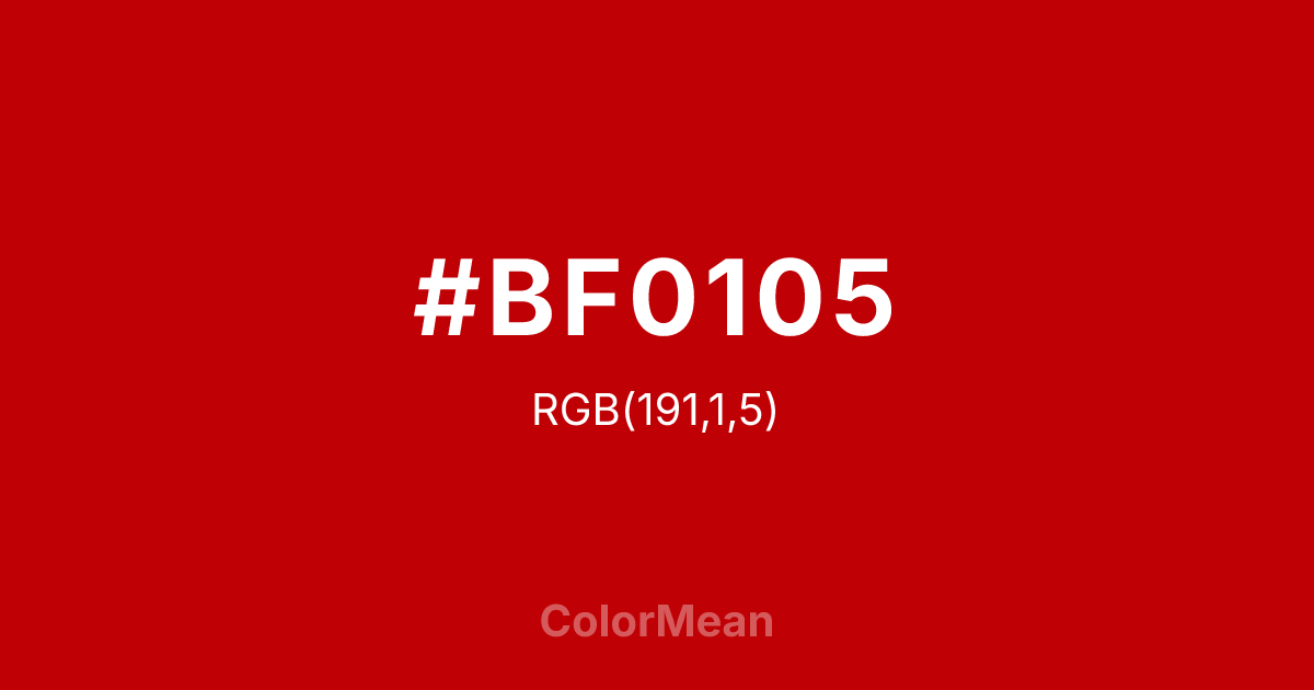 #BF0105 color swatch