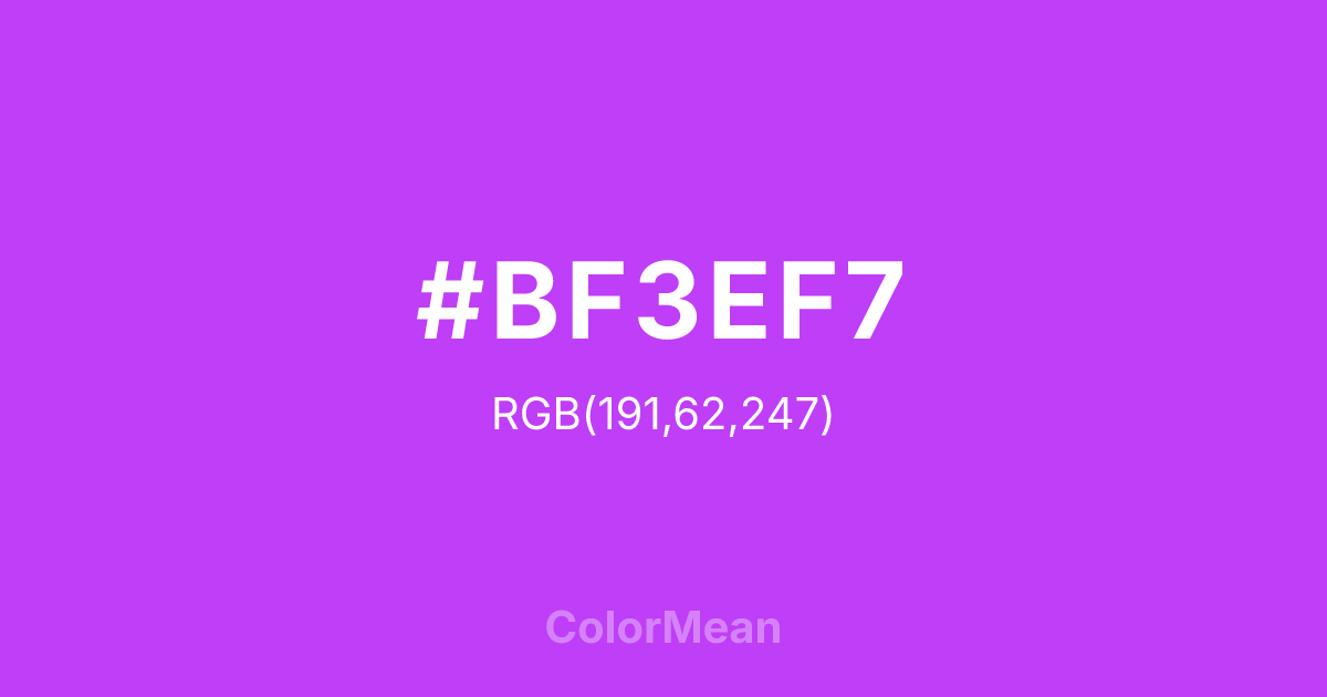#BF3EF7 color swatch
