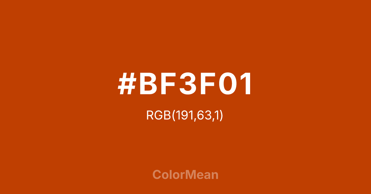 #BF3F01 color swatch