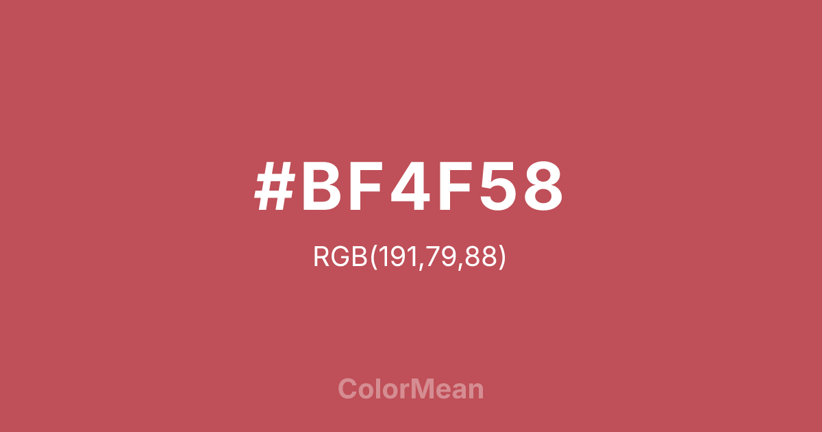 #BF4F58 color swatch