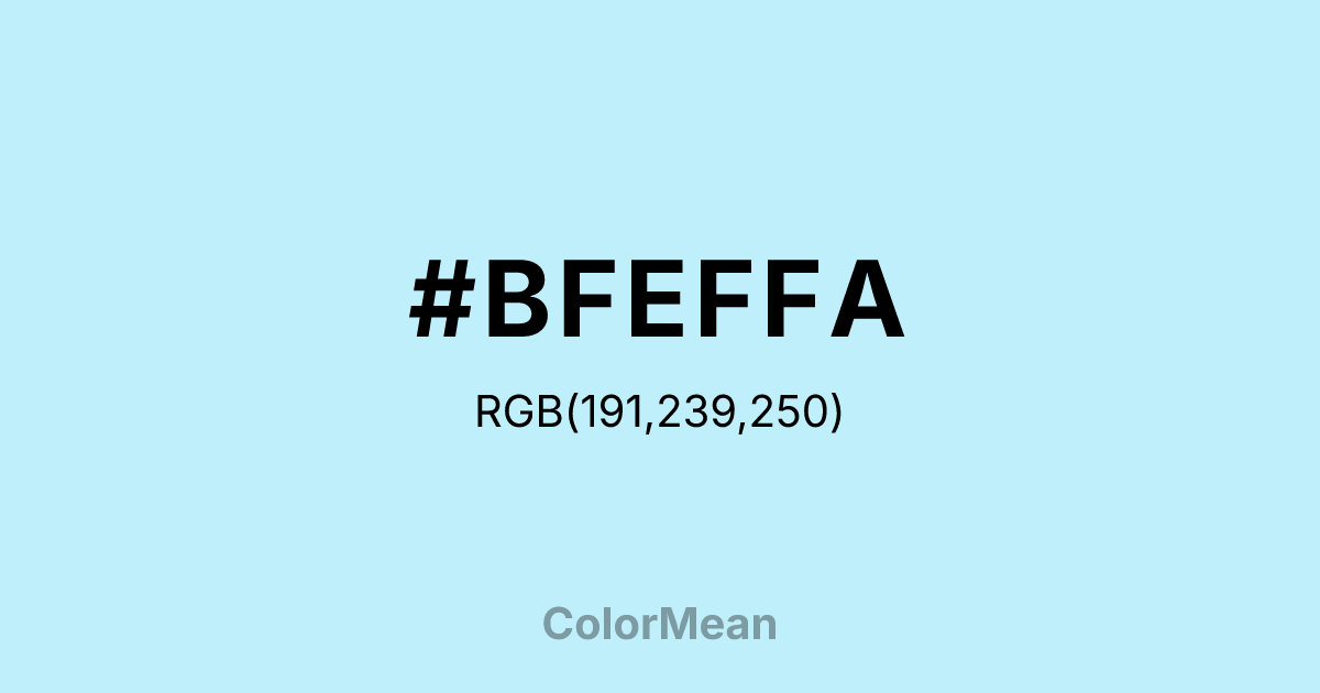 #BFEFFA color swatch