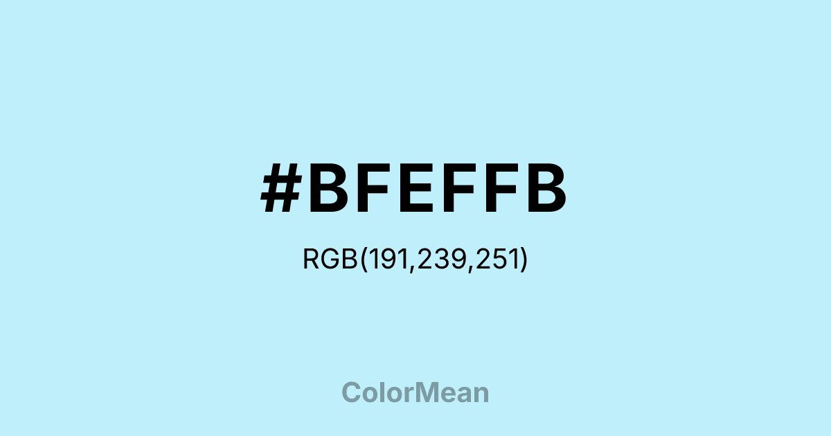 #BFEFFB color swatch