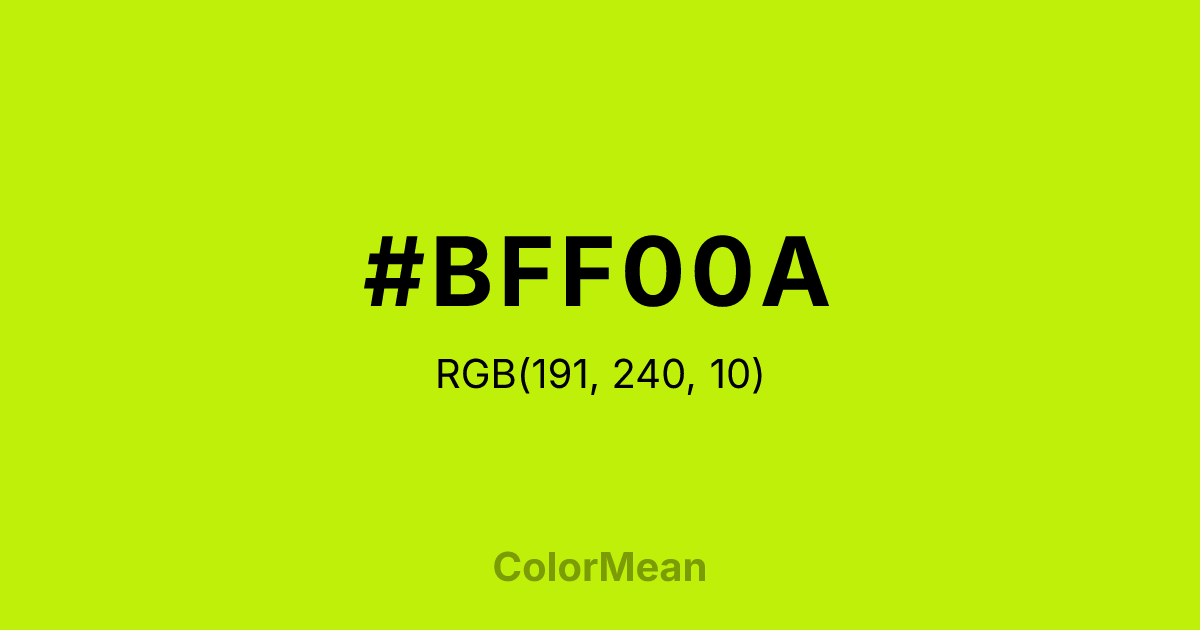 #BFF00A color swatch