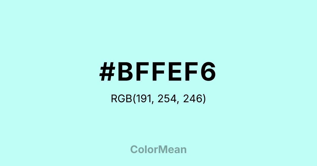 #BFFEF6 color swatch