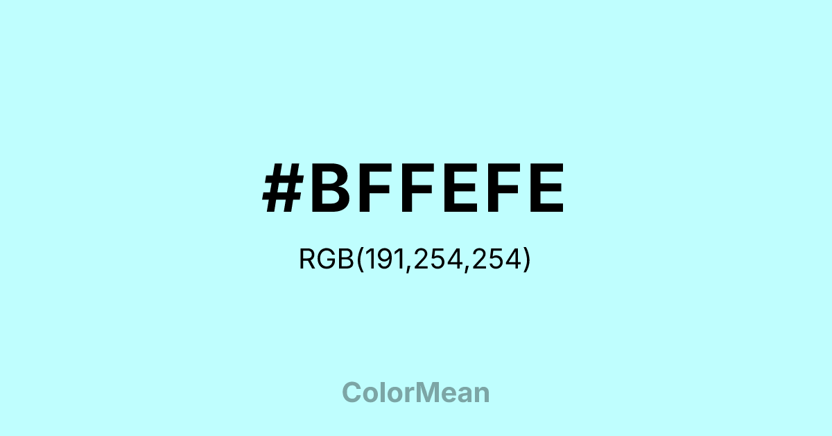 #BFFEFE color swatch