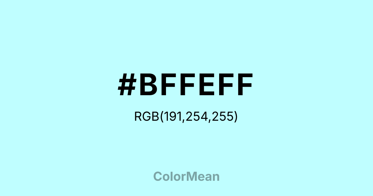 #BFFEFF color swatch