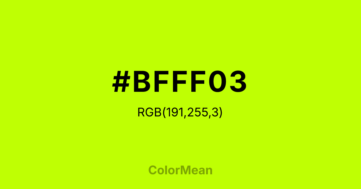 #BFFF03 color swatch