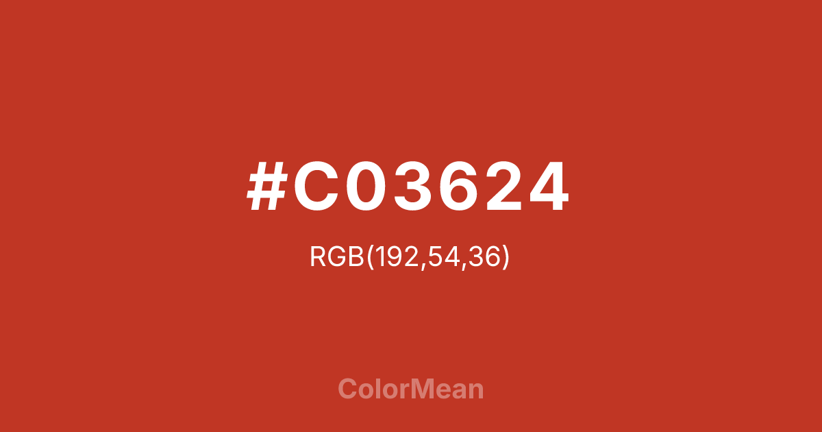 #C03624 color swatch