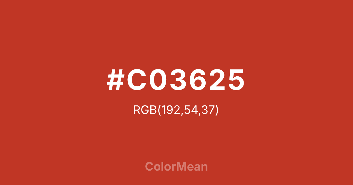 #C03625 color swatch