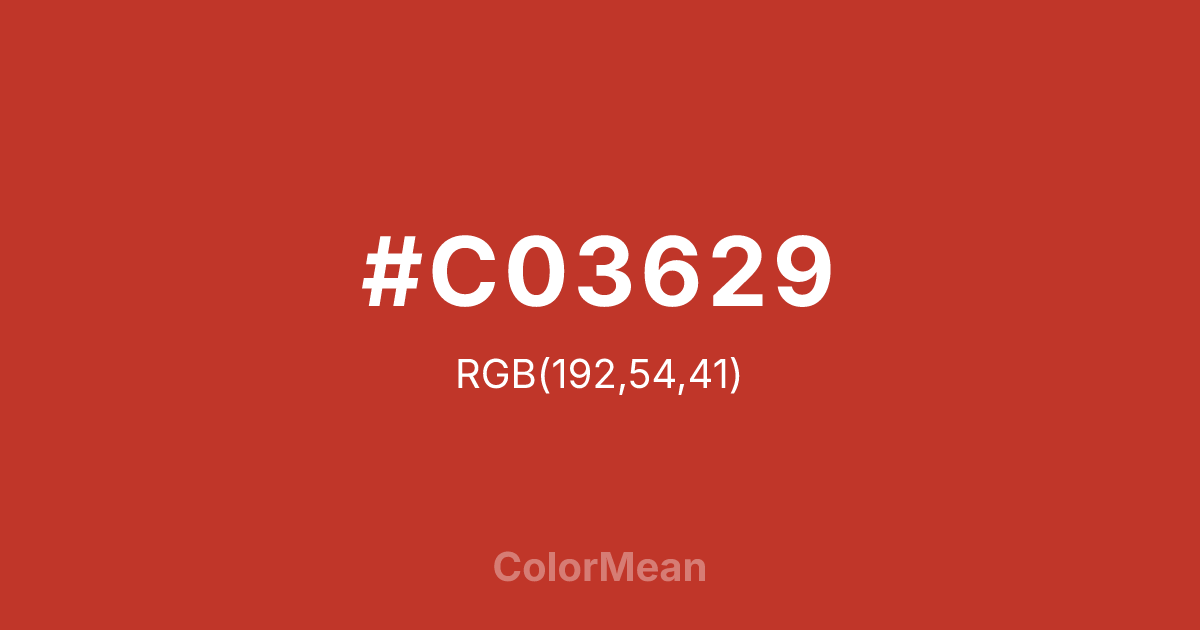 #C03629 color swatch