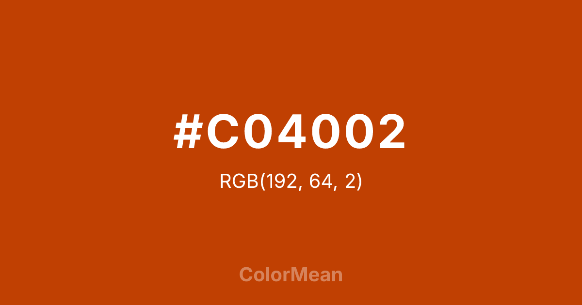 #C04002 color swatch