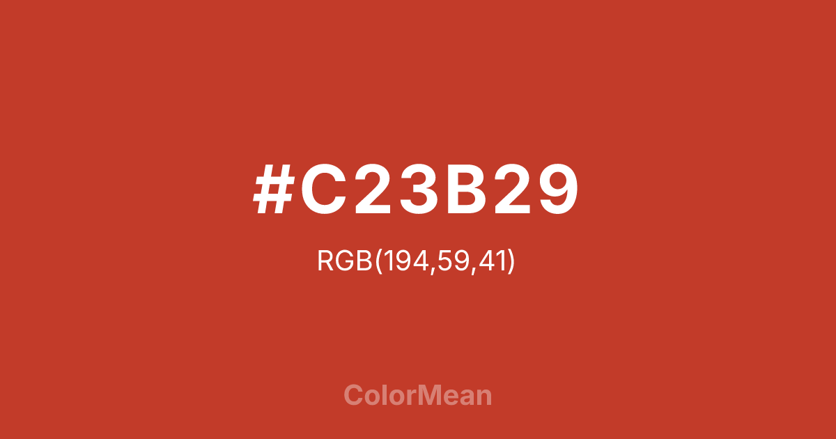 #C23B29 color swatch