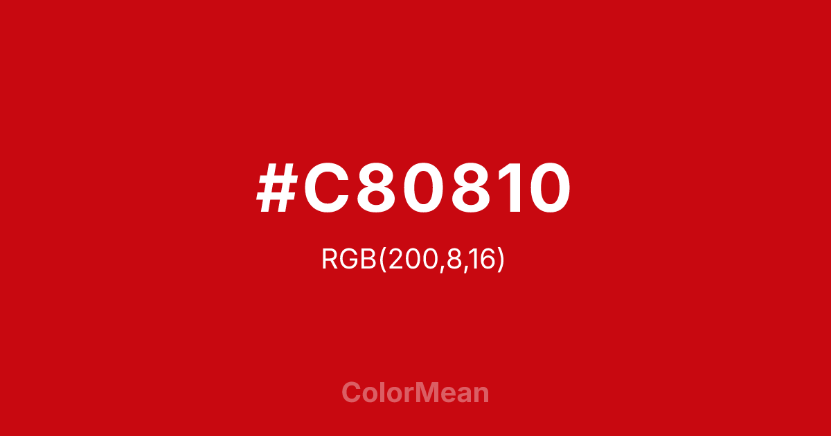 #C80810 color swatch