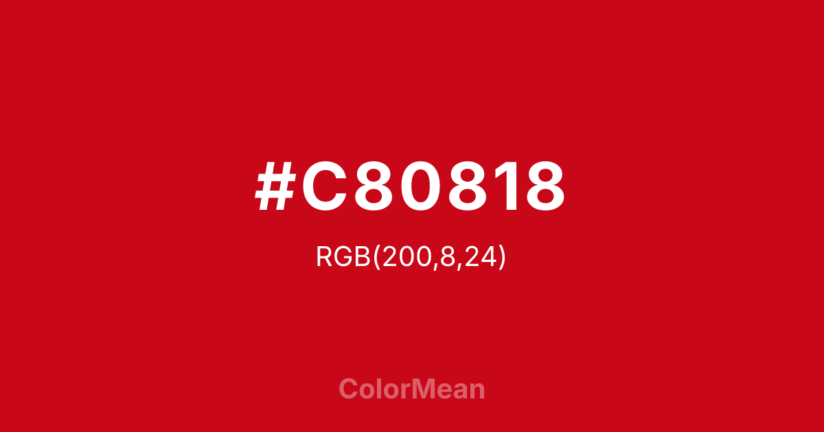 #C80818 color swatch