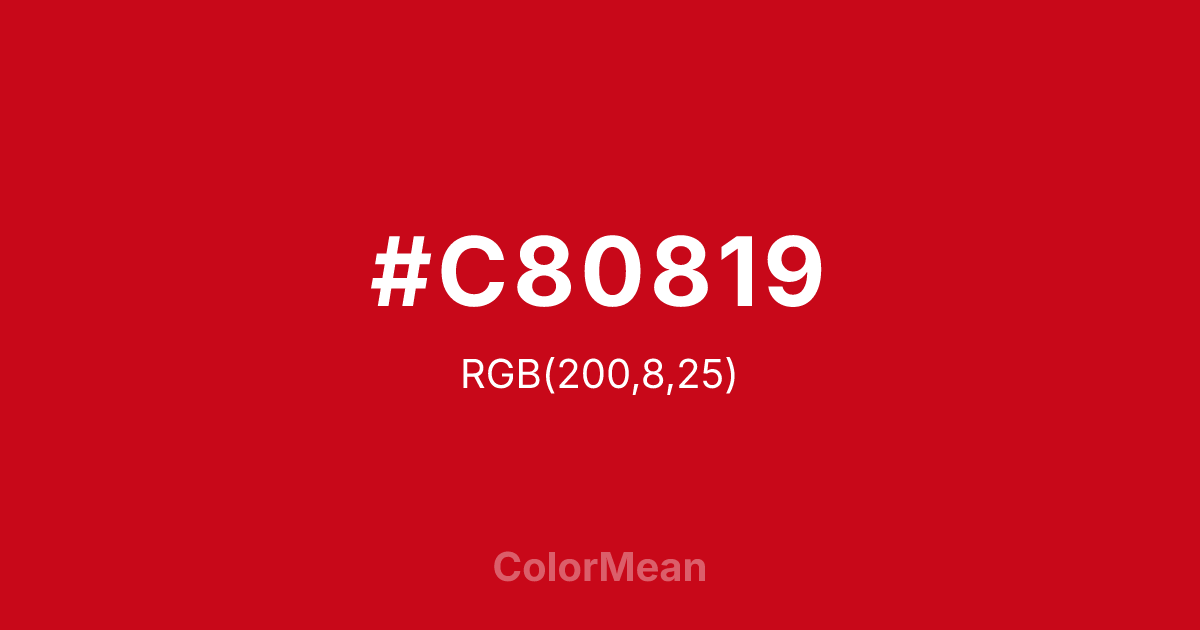 #C80819 color swatch