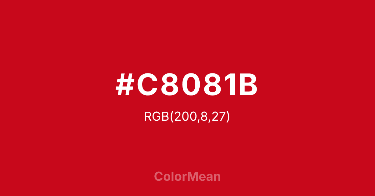 #C8081B color swatch