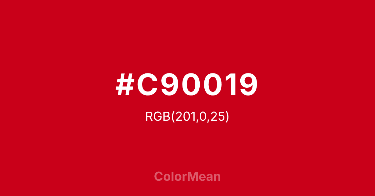 #C90019 color swatch