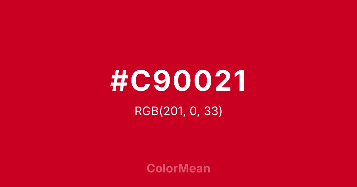 #C90021 color swatch