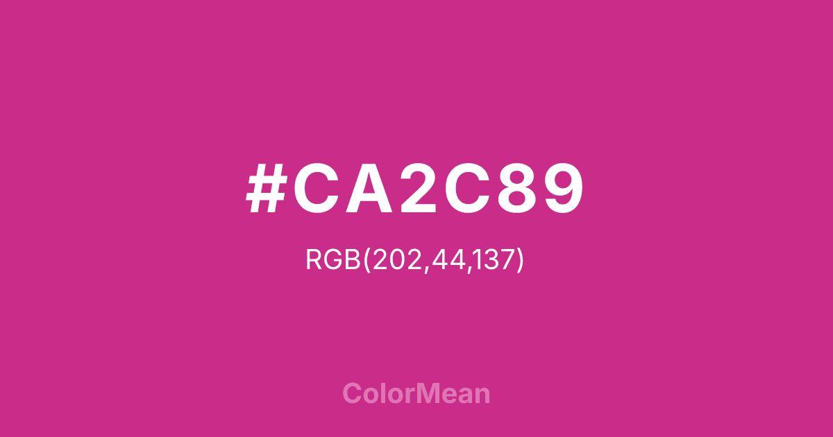 #CA2C89 color swatch