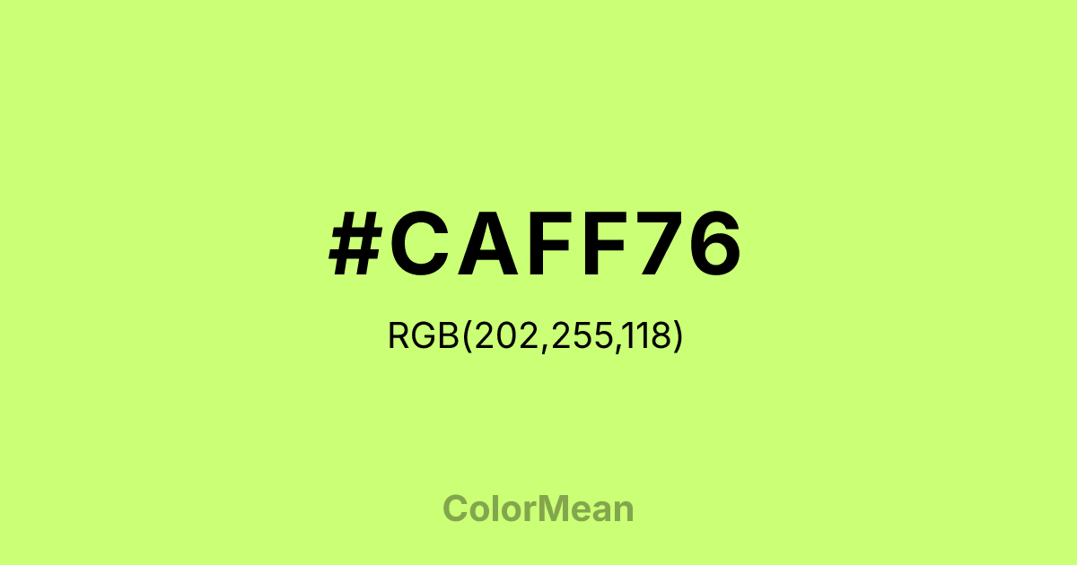 #CAFF76 color swatch