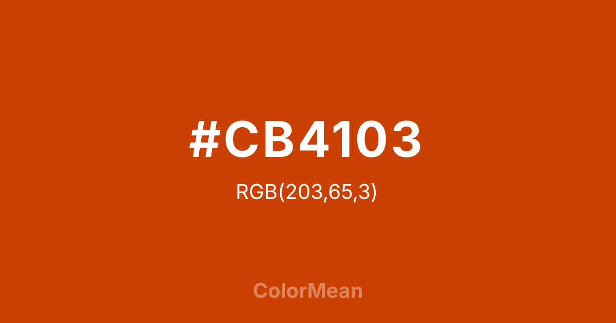 #CB4103 color swatch