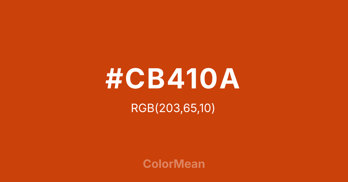 #CB410A color swatch