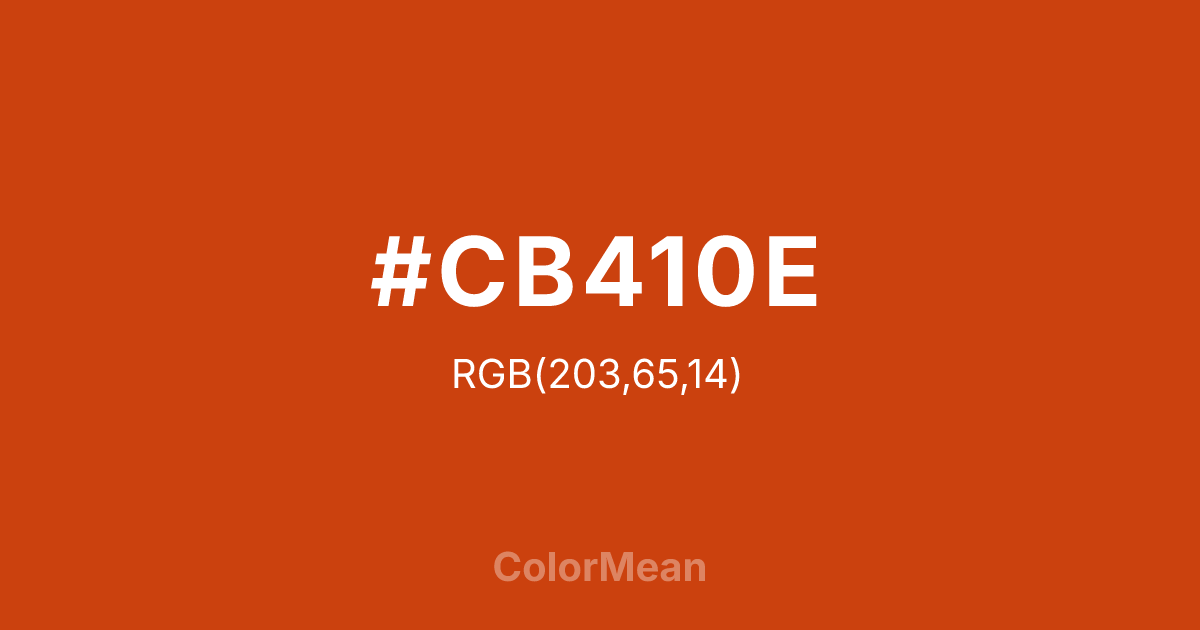 #CB410E color swatch