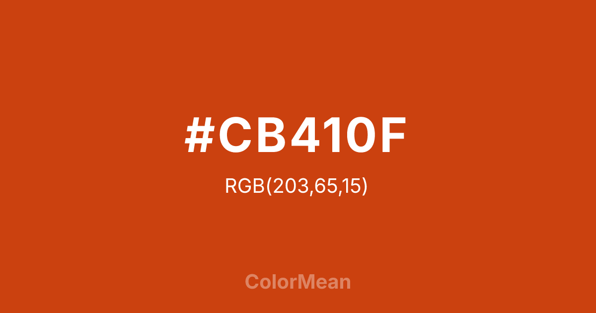 #CB410F color swatch
