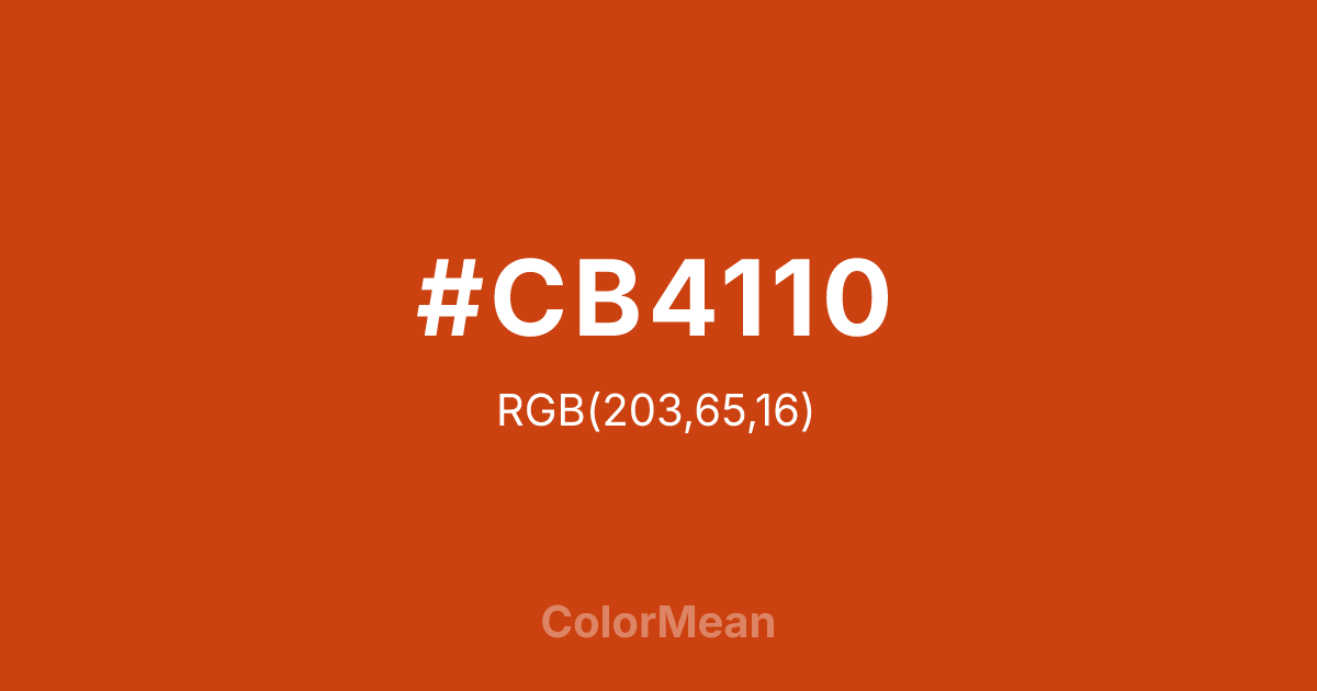 #CB4110 color swatch