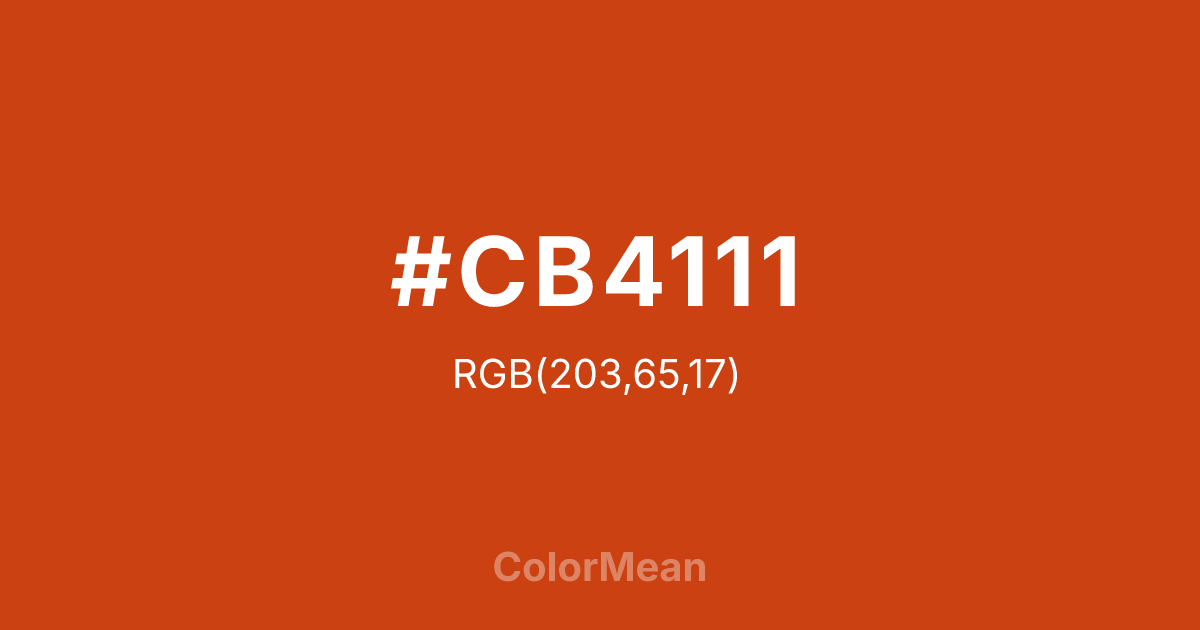 #CB4111 color swatch