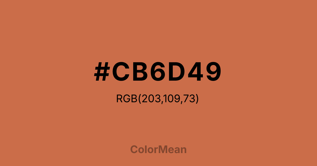 #CB6D49 color swatch