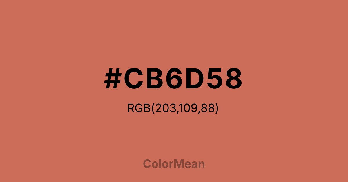#CB6D58 color swatch