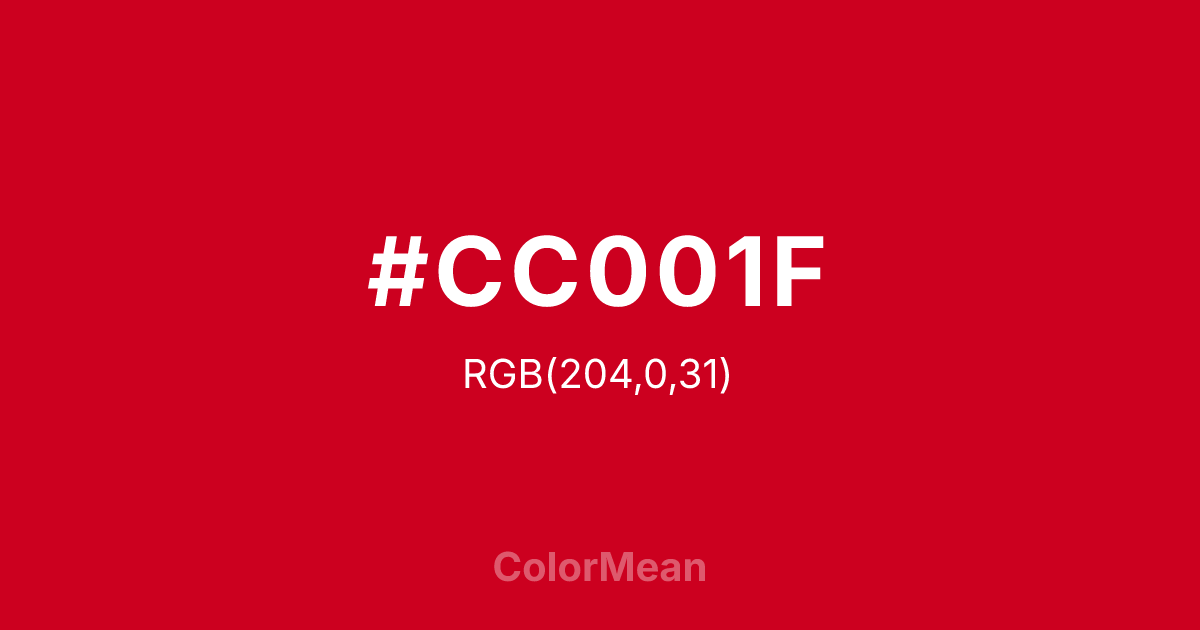 #CC001F color swatch