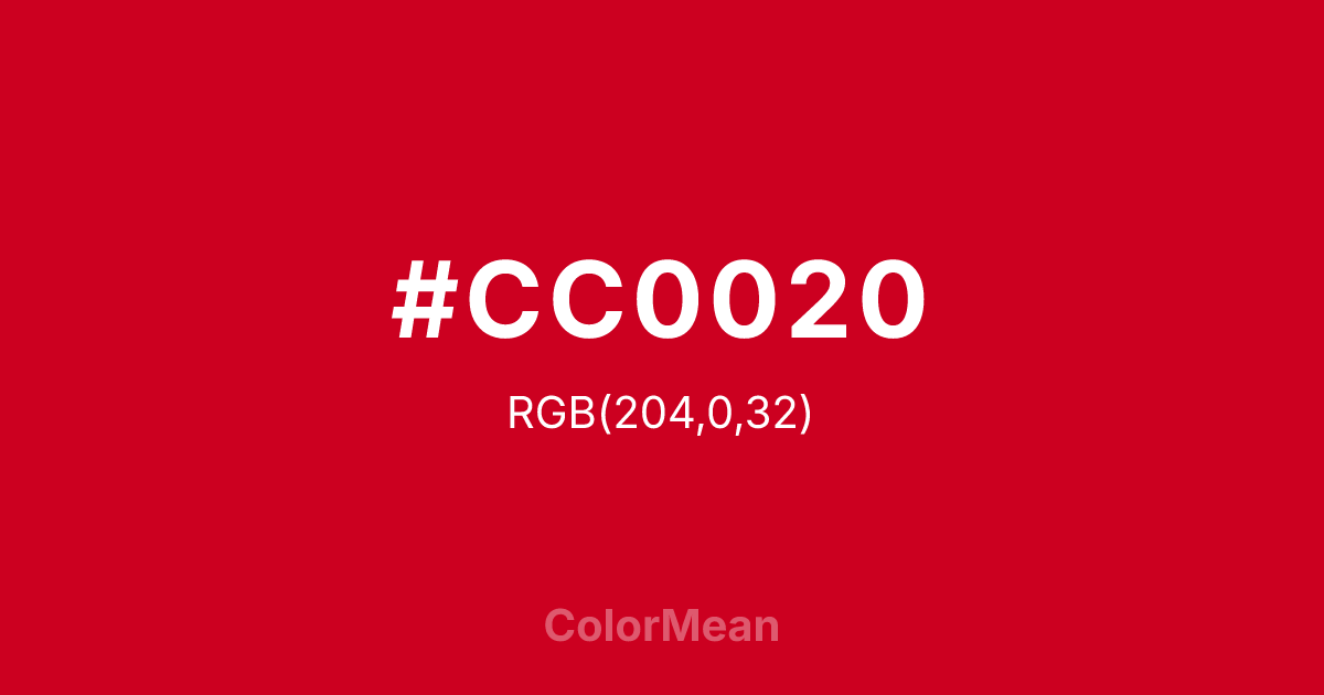 #CC0020 color swatch
