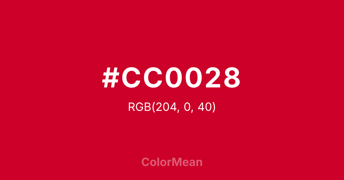 #CC0028 color swatch