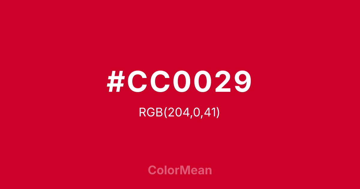 #CC0029 color swatch