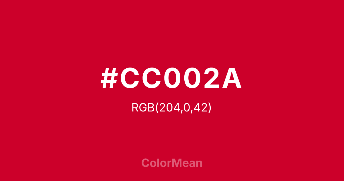 #CC002A color swatch