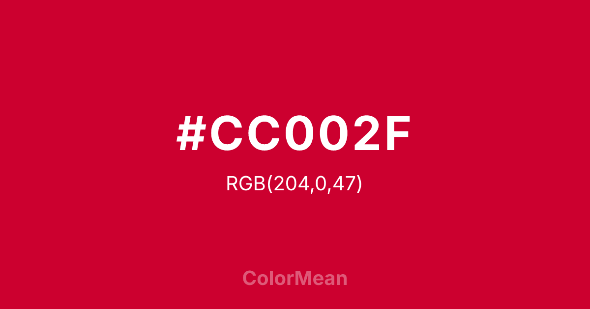 #CC002F color swatch