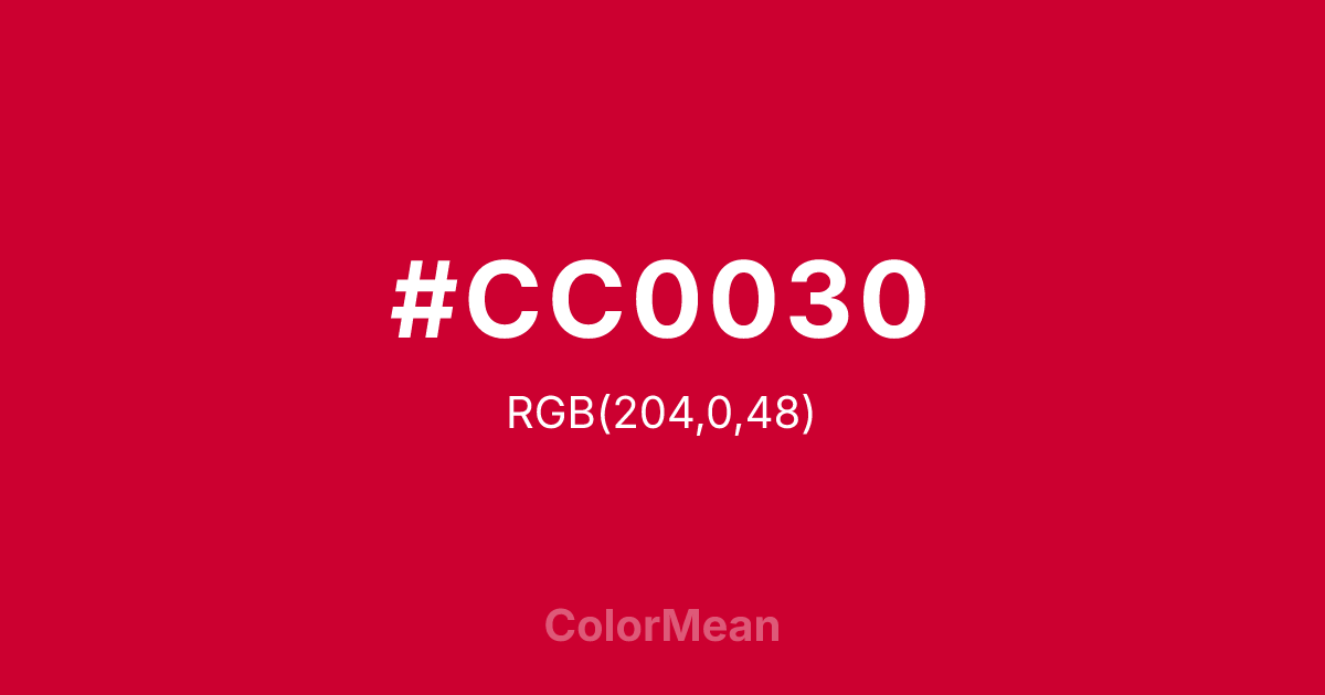 #CC0030 color swatch